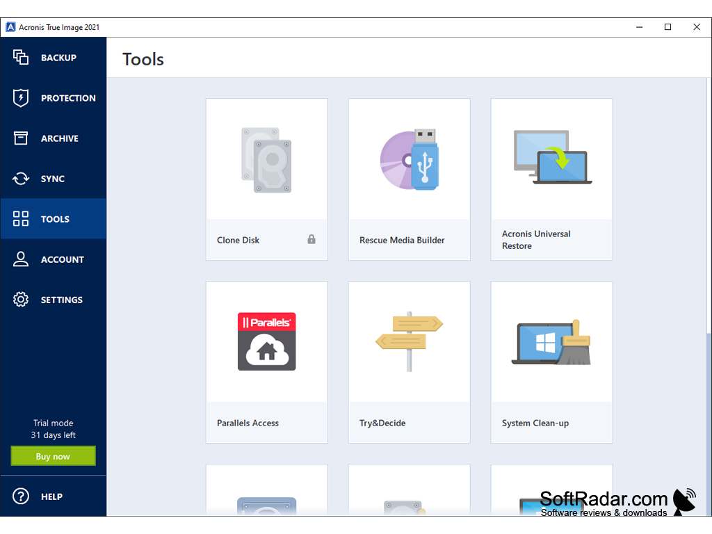 supported operating system acronis true image 2019