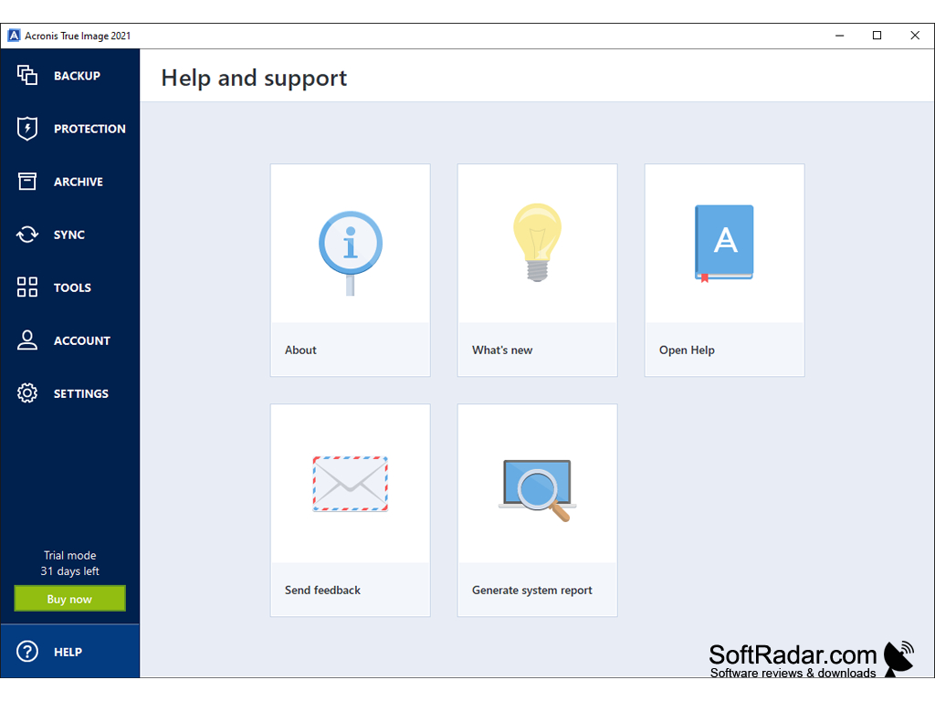 acronis true image 2019 support