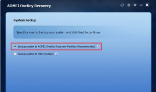 AOMEI OneKey Recovery - Screenshot 2