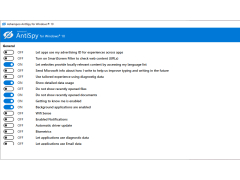 Ashampoo AntiSpy - menu