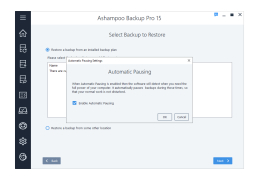 Ashampoo Backup Pro 11 - pausing