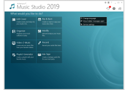 Ashampoo Music Studio 2019 - menu-options