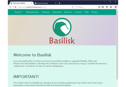 Basilisk - welcome-screen