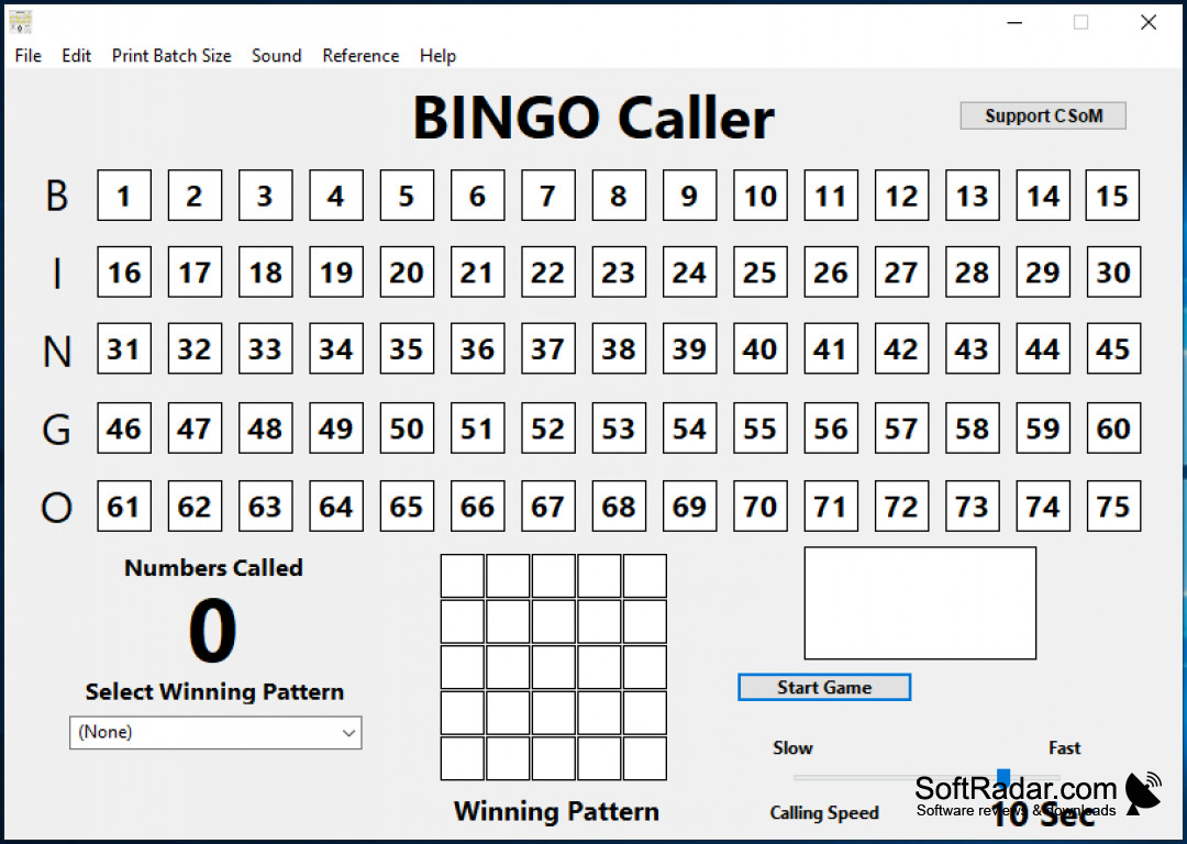 bingo caller bingo number generator