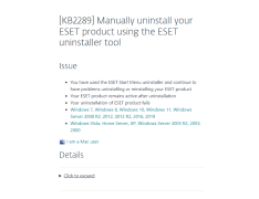 ESET Uninstaller - manuals