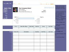 Excel Invoice Template - main-screen