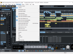 MAGIX Samplitude Music Studio - automation-menu