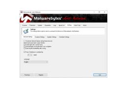 Malwarebytes Anti-Malware - settings-page