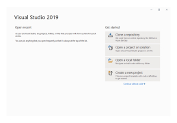 Microsoft Visual Studio Professional 2019 - start-page