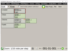 MIDI-tracker - main-screen