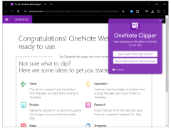 OneNote Web Clipper - main-screen