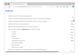 PDF Password Remover - featuresd