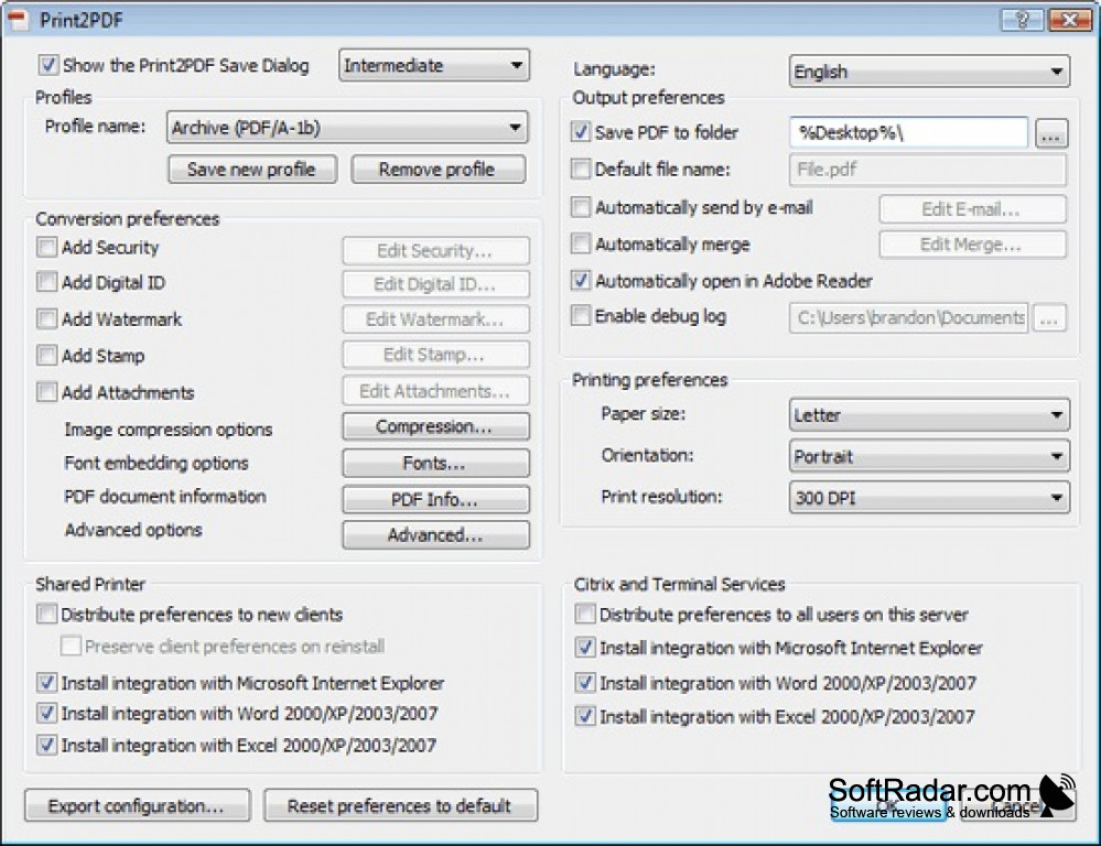 Advanced information. Microsoft software Printer Driver что это. Программа для Xprinter. Pdf options. MF Toolbox.