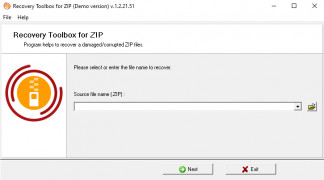 Recovery Toolbox for ZIP screenshot 1