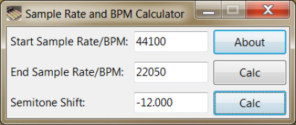 Sample Rate and BPM Calculator screenshot 1