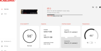 SANDISK Dashboard - Screenshot 1
