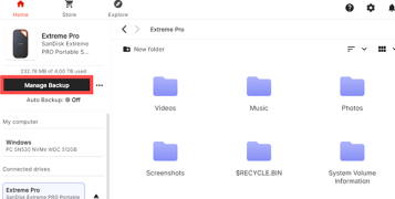 SANDISK Desktop App - Screenshot 1