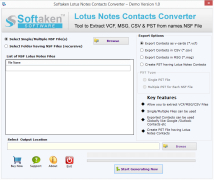 Softaken Lotus Notes Contacts Converter screenshot 1