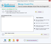Softaken Merge vCard screenshot 1