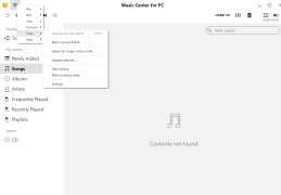 Sony Music Center - tools-menu
