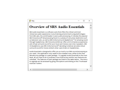 SRS Audio Essentials - help
