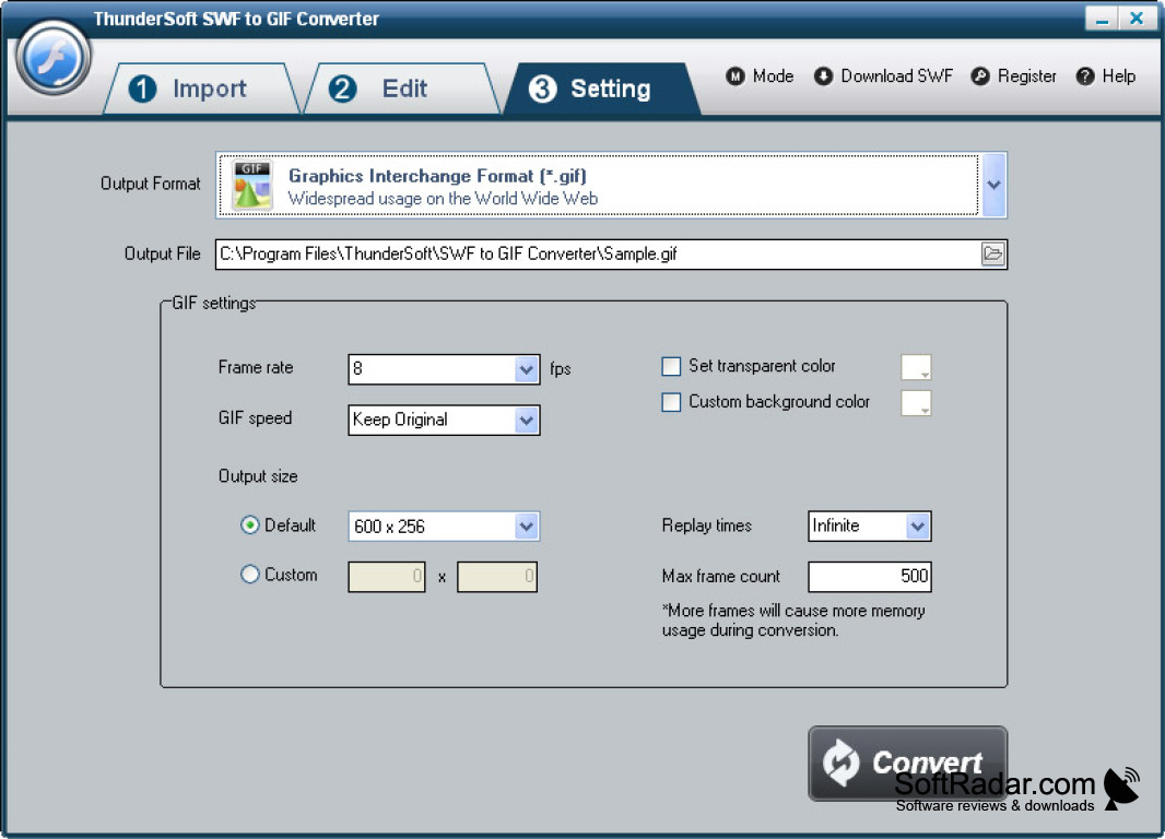 Convert SWF to GIF in Batch