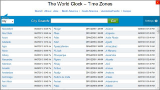 The World Clock - Time Zones screenshot 1