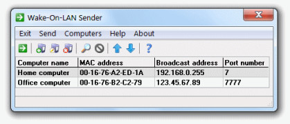 Wake-On-LAN Sender screenshot 1