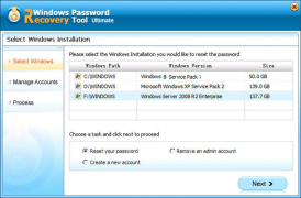 Windows Password Recovery Tool Ultimate screenshot 1