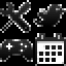 Wireframe black and white icon set logo