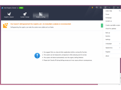 Wise Registry Cleaner - menu