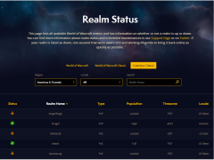 WoW Realm Status - cataclysm-classic