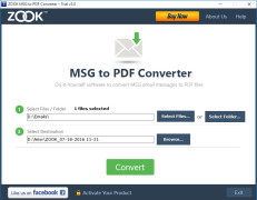 ZOOK MSG to PDF Converter screenshot 1